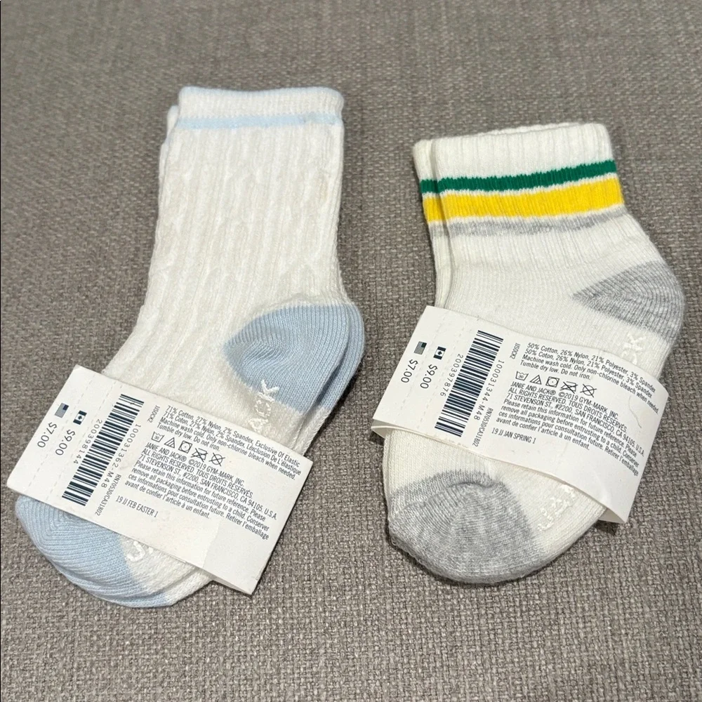 Janie and Jack2 pack Baby Socks Set size 6-12 months NWT